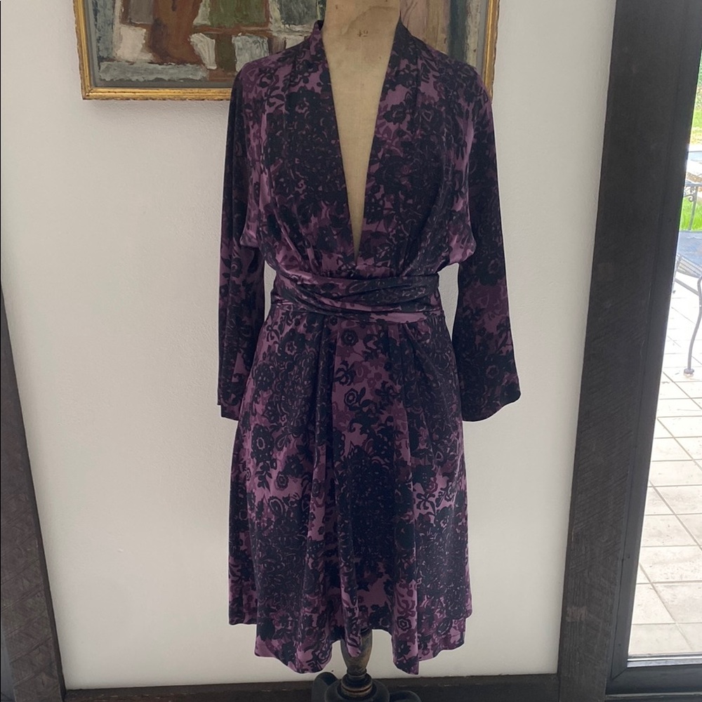 BEATRIZ CAMACHO Elegant Purple Floral Women's Dress